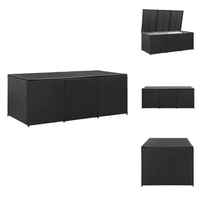 Obrázek produktu pro vidaXL Zahradní box z polyratanu 180x90x70 cm černý - Zahradní boxy