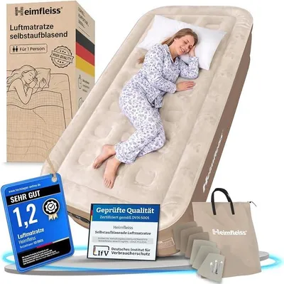 Imagen del producto de Colchón inflable autohinchable de 100x200 cm, cama de aire para 1 persona