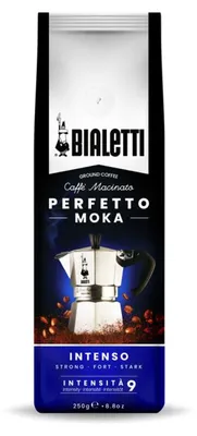 Immagine prodotto di Bialetti Perfetto Moka Strong 250 g, 250 g, Tostatura scura, Caffè, 30% Arabica, 70% robusta, Sacchetto