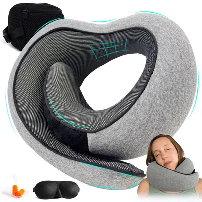 Produktbild von Reisekissen Flugzeug, Nackenkissen Reise, Travel Pillow, Kissen Flugzeug, Reisekissen Memory Foam, Schlafkissen Flugzeug, Ideal Für Reisen Mit Flugzeu