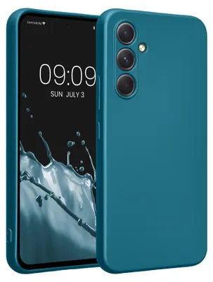 Produktbild von kwmobile Handyhülle für Samsung Galaxy A54 5G Hülle - weiche Silikon Case metallisch schimmernd - Schutzhülle Cover - Metallic Karibikblau