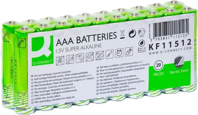 Produktbild von Alkalibatterien Q-Connect - 1,5V, LR03, Typ AAA, eco, 20 Stück