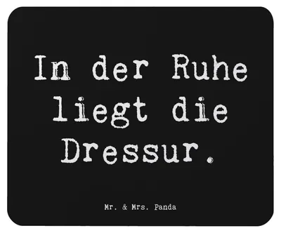 Produktbild von Mr. & Mrs. Panda Mousepad Spruch Reitlehrerin Ruhe - Schwarz - Geschenk, Pferd, Beruf, pc mausunterlage, Mauspad, Tierliebe, Berufsleben, handgefertigte Geschenke