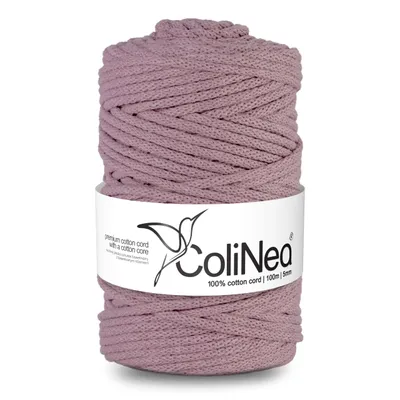 Zdjęcie produktu dla ColiNea, bawełniany sznurek z bawełnianym rdzeniem, pleciony, 5 mm, 100 m, brudny róż