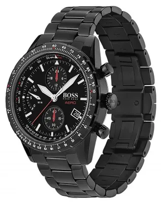 Zdjęcie produktu dla Męski zegarek Hugo Boss Aero, model 1513771, stal nierdzewna, chronograf, kolor czarny