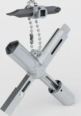 Produktbild von ABSINA xKey Universalschlüssel mit 7 Profile - Dreikantschlüssel Vierkantschlüssel Schaltschrankschlüssel Universal Schlüssel
