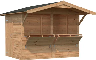 Produktbild von Palmako Marktstand Stella 5,0 m² - 16 mm Hellbraun tauchimprägniert