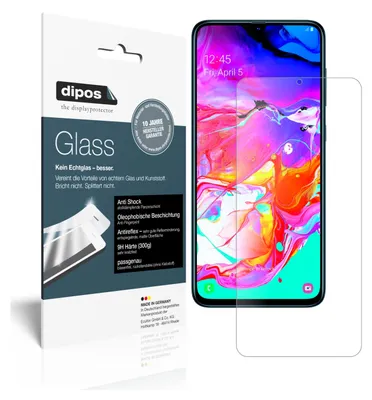 Produktbild von 2x Schutzfolie für Samsung Galaxy A70 matt - Anti-Shock 9H Folie dipos Glass