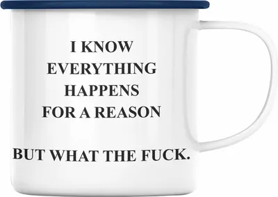Produktbild von Trendation - Lustige Emaille Tasse mit Spruch für Frauen Männer Arbeit Büro Lustig Emaille Tassen Becher mit Sprüchen Kollegin Geschenk Sarkasmus WTF (Blau)