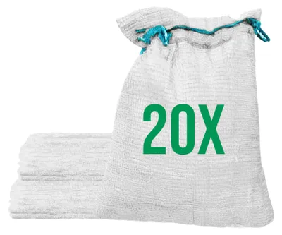 Produktbild von Bazko 20x Raschelsäcke 42x60 cm 15 kg | weiß | Netzsäcke mit Zugband