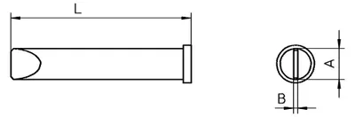 Produktbild von Weller Lötspitze Serie XT, Meißelform, XT E/5,9 x 1,2 mm, gerade, 1 Stück T0054470799