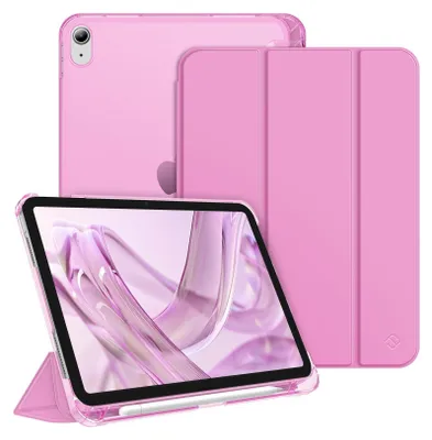Produktbild von Fintie Hülle für iPad (A16) 11 Generation 11 Zoll 2025, iPad 10 Generation 10.9 Zoll 2022 mit Stifthalter - ultradünne leichte Schutzhülle mit transparenter Rückseite, Auto Schlaf/Wach, Lilac Rosa