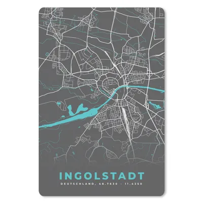 Produktbild von MuchoWow® Mauspad Mousepad Deutschland - Blau - Ingolstadt - Stadtplan - Karte 40x60 cm - Mousepads - Maus Mat - Pad - Mausunterlage - Schreibtisch Accesoire