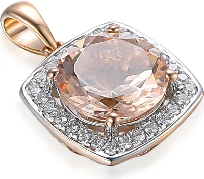Produktbild von 585er Rotgold Anhänger mit Morganit 1,81ct. und Brillanten 0,13ct.