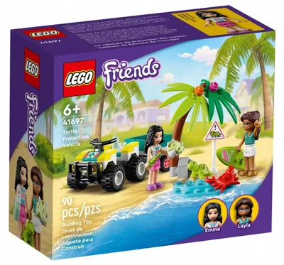 Zdjęcie produktu dla LEGO 41697 Friends Żółw ratunkowy z morskimi stworzeniami i pojazdem terenowym