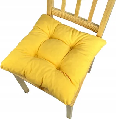 Produktbild von Stuhlkissen, Trapezförmiges Stuhlkissen, Sitzkissen, Gelb, 40x35x40x8 cm, Kissen für Heimstühle und Gartenmöbel, Gartenkissen,