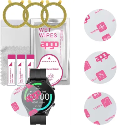 Produktbild von apgo 3 Stück Schutzglas, klar, kompatibel mit Imilab W12 Smartwatch, Hybrid 8H, Ersatz für Hartglas, Displayschutzglas, Bildschirmschutz, Displayschutz, kratzfest