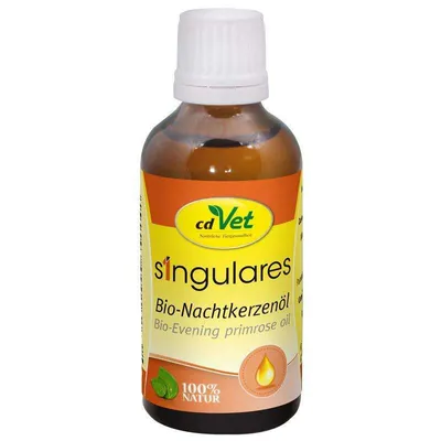 Produktbild von cdVet Singulares -Nachtkerzenöl 50 ml, Katze / Hund, Flüssigkeit, Haut & Haarkleid, Adult, Flasche, 50 ml
