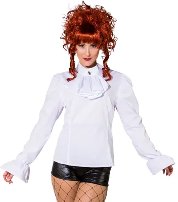 Produktbild von Biedermeierbluse weiß mit Jabot, Größe:46