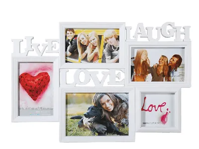 Obrázok produktu pre Biely fotorámik Live Laugh Love, 46x32cm RD9999
