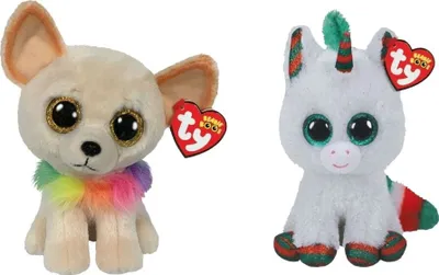 Zdjęcie produktu dla Ty - Wypchane zwierzęta - Beanie Boo's - Chewey Chihuahua i świąteczny jednorożec