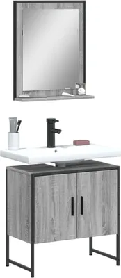Productafbeelding van Maison Exclusive - Badmeubelset, 2-delig, grijs Sonoma, houtfineer
