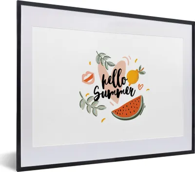 Produktbild von MuchoWow® Gerahmtes Poster Zitrone - Wassermelone - Sommer 40x30 cm - Poster mit Schwarzem Bilderrahmen Wandposter Rahmen Foto Bilder - Bilderrahmen - Poster im Rahmen