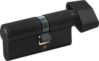 Image de Cylindre WC avec bouton tournant intérieur, 35,5/27,5 mm, laiton noir mat