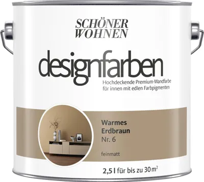 Produktbild von Schöner Wohnen Designfarben 2,5 Ltr. Warmes Erdbraun Nr. 6