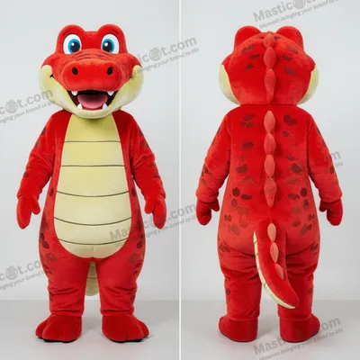 Produktbild von Karmesinroter MASTICOT Cartoon-Krokodil-Maskottchen