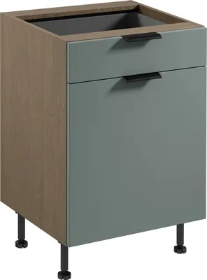 Produktbild von Küchenunterschrank 60 cm mit Schublade küchenmöbel, Sorento D60S1 AX Grün/Eiche