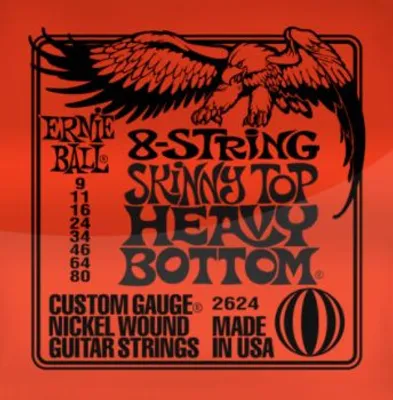 Image de Ernie Ball 2624 Heavy Bottom 8-String 9-80 - Cordes pour Guitare Electrique 8 cordes
