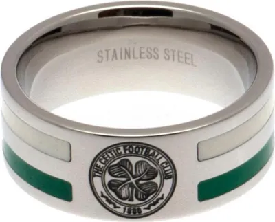 Produktbild von Prsten Celtic FC s barevnými pruhy TA1668 (střední) (stříbrná/zelená/bílá)