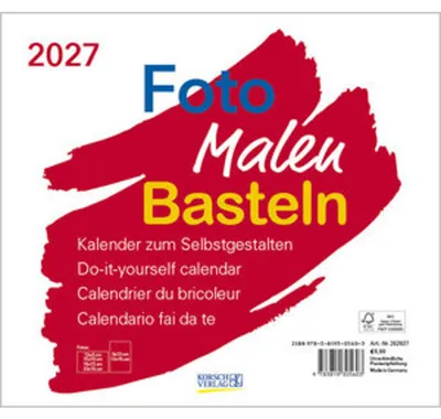Produktbild von Foto-Malen-Basteln Bastelkalender quer weiß 2027
