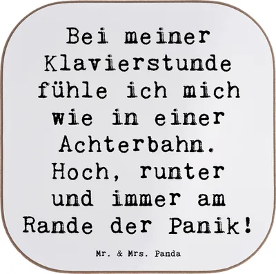 Produktbild von Mr. & Mrs. Panda Tischschoner Spruch Klavier Achterbahn - Weiß - Geschenk, Musikunterricht, Konzert, Musiker, Elfenbeintasten, gläseruntersetzer, Lernen, Musikinstrument