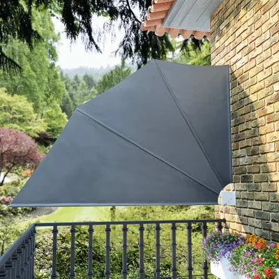 Produktbild von The Living Store Faltbarer Balkonfächer Grau 160×240 cm