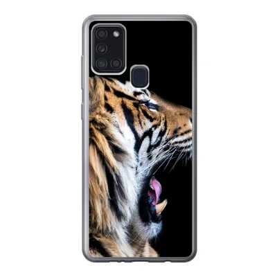Produktbild von MuchoWow® Handyhülle Schutzhülle Hülle für Samsung Galaxy A21s Tiger - Tiere - Porträt Silikon Softcase Handy Hülle - Hartschale