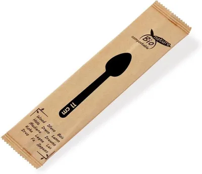 Produktbild von 100 hygienisch verpackte Einweg-Kaffeelöffel aus Holz, 11 cm
