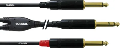 Produktbild von Cordial CFY 1.5 VPP, 2 x 6.35mm, Männlich, 6.35mm, Männlich, 1,5 m, Schwarz