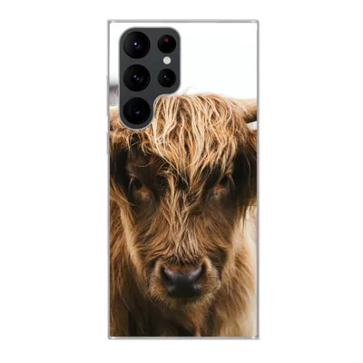 Produktbild von MuchoWow® Handyhülle Schutzhülle Hülle für Samsung Galaxy S22 Ultra Schottischer Highlander - Kuh - Gras - Tiere - Natur Silikon Softcase Handy Hülle - Abbildung