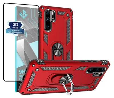 Produktbild von Armor Outdoor Handyhülle für Huawei P30 Pro Handy Panzer Case Schutzhülle mit 9H Displayglas Displayschutz Farbe: Rot
