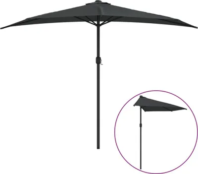 Immagine prodotto di vidaXL Ombrellone da balcone con palo in alluminio antracite 300x155 cm semicircolare