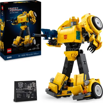 Produktbild von LEGO Icons Transformers Bumblebee, Roboter-Actionfigur für Erwachsene zum Sammeln, Bauset zum Film für Science-Fiction-Fans, lässt sich in ein Auto umbauen, Abenteuer-Spielzeug 10338