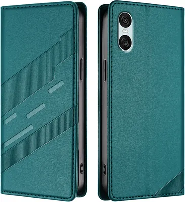 Produktbild von Hülle für Sony Xperia 10 VI, Kunstleder Brieftaschen Handyhülle mit Kartenfach und Standfunktion Grün