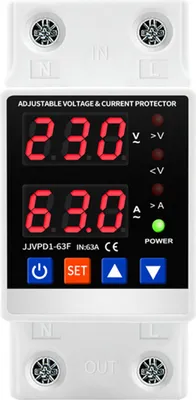 Produktbild von Dual Display 63A Din Schiene Einstellbare Digitale ueber Unter Spannung Relais ueberspannungsschutz Grenze ueber Aktuelle Schutz