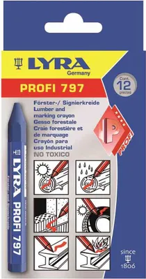 Produktbild von Kreide, blau, Wasserfest, L=120mm, keilspitz, L4870051