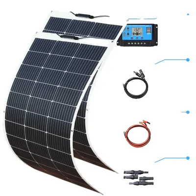 Zdjęcie produktu dla Panel słoneczny, elastyczna konstrukcja, ogniwa monokrystaliczne, zestaw solarny 12V 300W