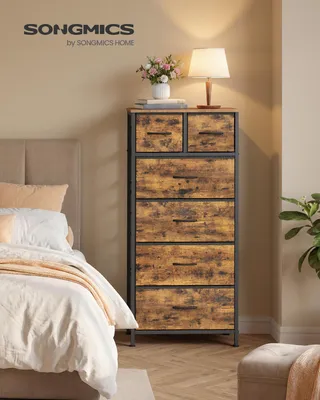 Obrázek produktu pro SONGMICS Komoda v moderním stylu, zásuvková komoda se 6 látkovými zásuvkami, rozměry 50,6 x 30 x 117,7 cm, barva vintage hnědá