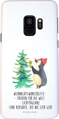 Produktbild von Mr. & Mrs. Panda Samsung Galaxy S9 Handyhülle Pinguin Weihnachtsbaum - Weiß - Geschenk, Handy Schutzhülle, Weihnachten, Hülle, Case, Cover, Winter