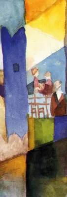 Zdjęcie produktu dla August Macke art print picture - Kairouan III, szczegół (91 x 30 cm)